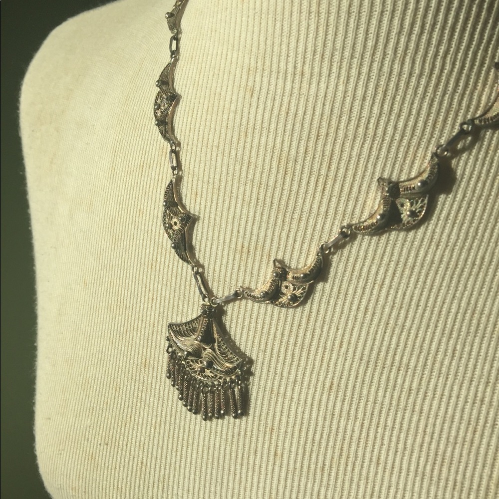 Vintage Yemeni Silver Necklace- Stunning - Picture 3 of 10